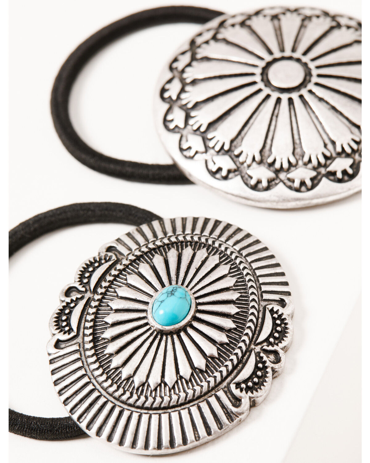 Image #3 - Idyllwind Women's Ember Concho Hair Tie Set - 2 Piece, Silver, hi-res