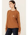 Image #2 - Carhartt Women's Loose Fit Lightweight Long Sleeve Pocket T-Shirt, Brown, hi-res