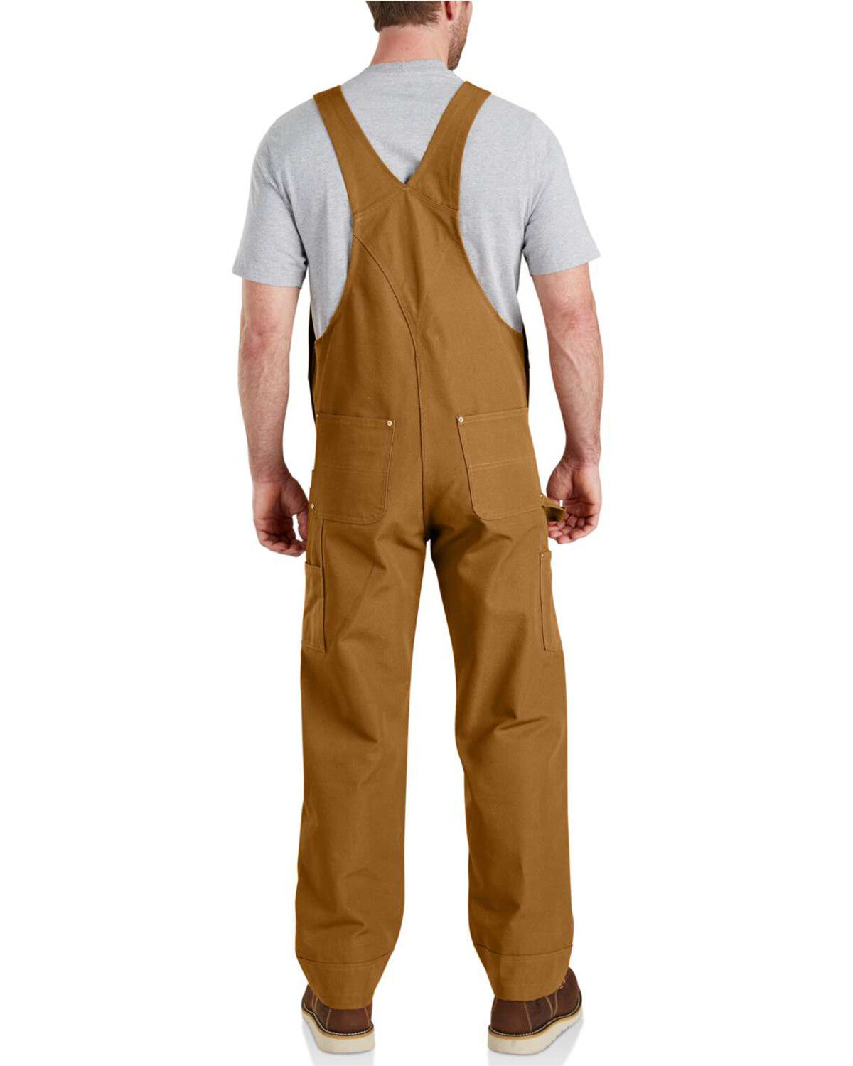 Image #2 - Carhartt Men's Duck Bib Work Overalls - Big, Brown, hi-res