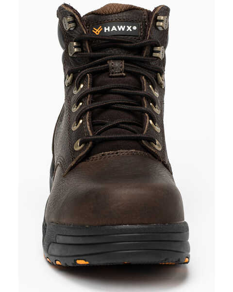 Image #4 - Hawx Men's Blucher Work Boots - Composite Toe, Brown, hi-res