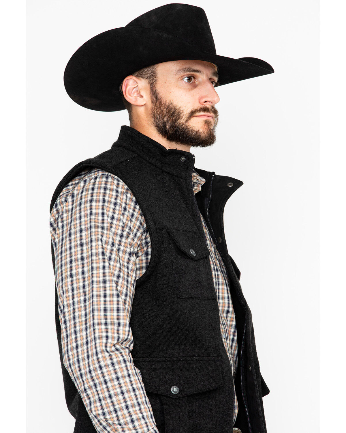 Image #3 - Outback Trading Co. Men's Reid Softshell Vest, Black, hi-res
