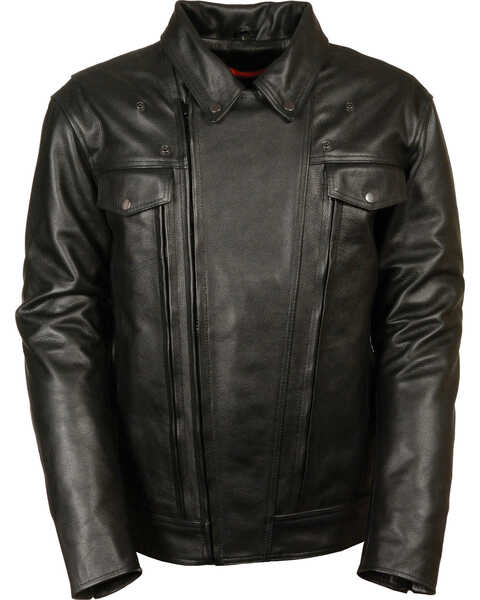 Image #2 - Milwaukee Leather Men's Utility Vented Cruiser Jacket - Tall 5X, Black, hi-res