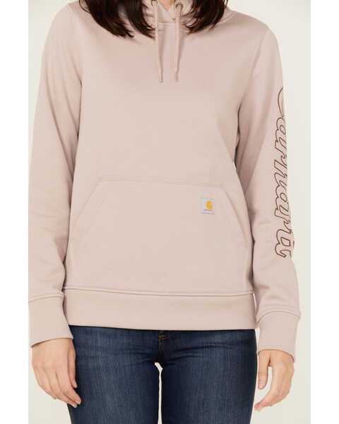 Image #2 - Carhartt Women's Rain Defender® Relaxed Fit Midweight Hooded Sweatshirt , Mauve, hi-res