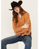 Image #1 - White Crow Women's Washed Knit Cropped Shacket, Rust Copper, hi-res