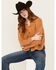 Image #1 - White Crow Women's Washed Knit Cropped Shacket , Rust Copper, hi-res
