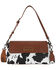 Image #1 - Wrangler Women's Boot Barn Exclusive Daisy Cow Print Flap Shoulder Bag, Brown, hi-res