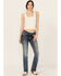 Image #3 - Grace In LA Women's Medium Wash Sequin Longhorn Pocket Mid Rise Bootcut Stretch Denim Jeans, Medium Wash, hi-res