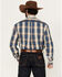 Image #4 - Stetson Men's Dobby Print Long Sleeve Button-Down Western Shirt, Blue, hi-res