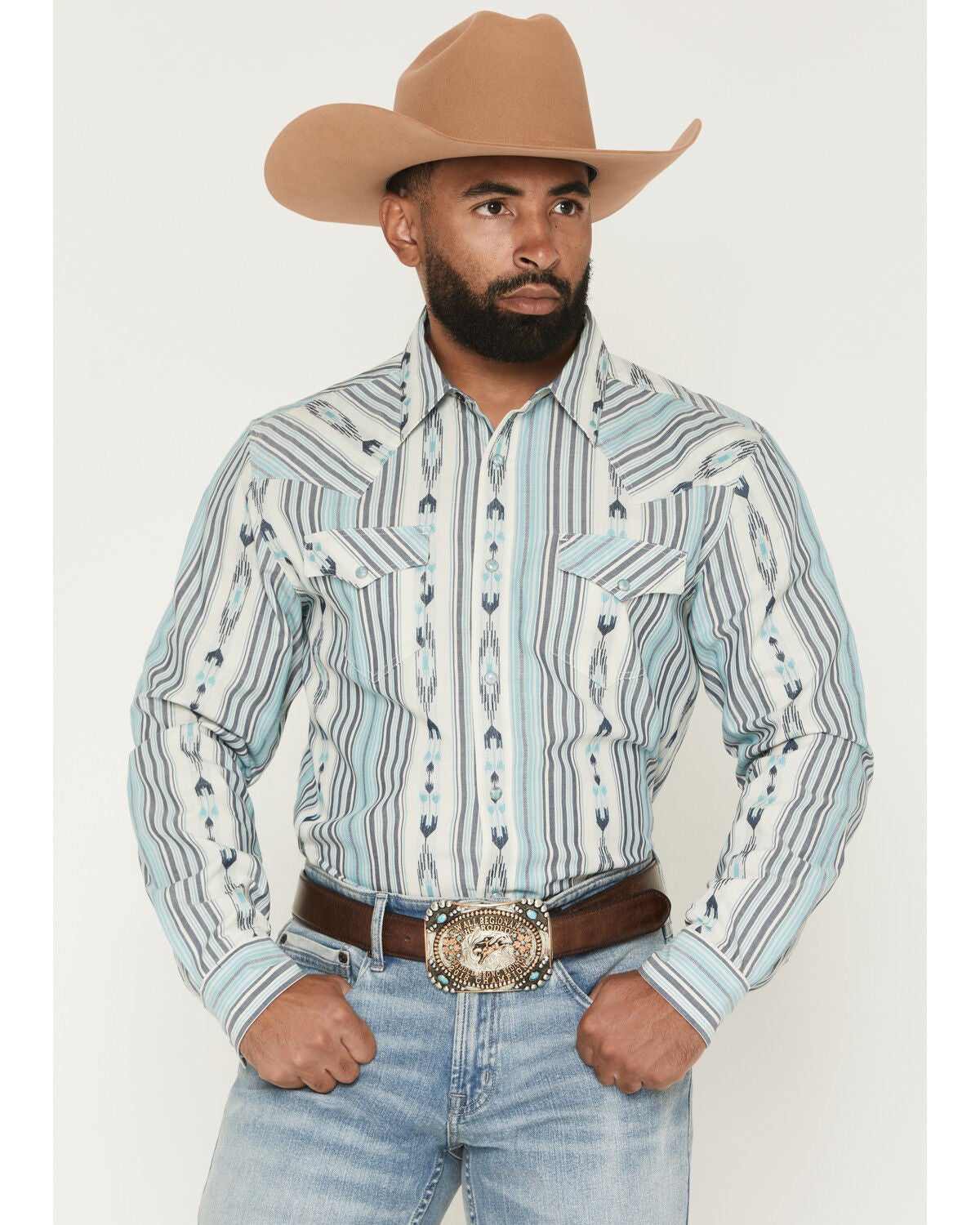Product Name: Cody James Men's Heath Southwestern Striped Long Sleeve Snap Stretch Western Shirt
