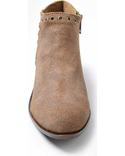 Image #4 - Minnetonka Women's Brenna Side Lace Booties - Round Toe, Lt Brown, hi-res
