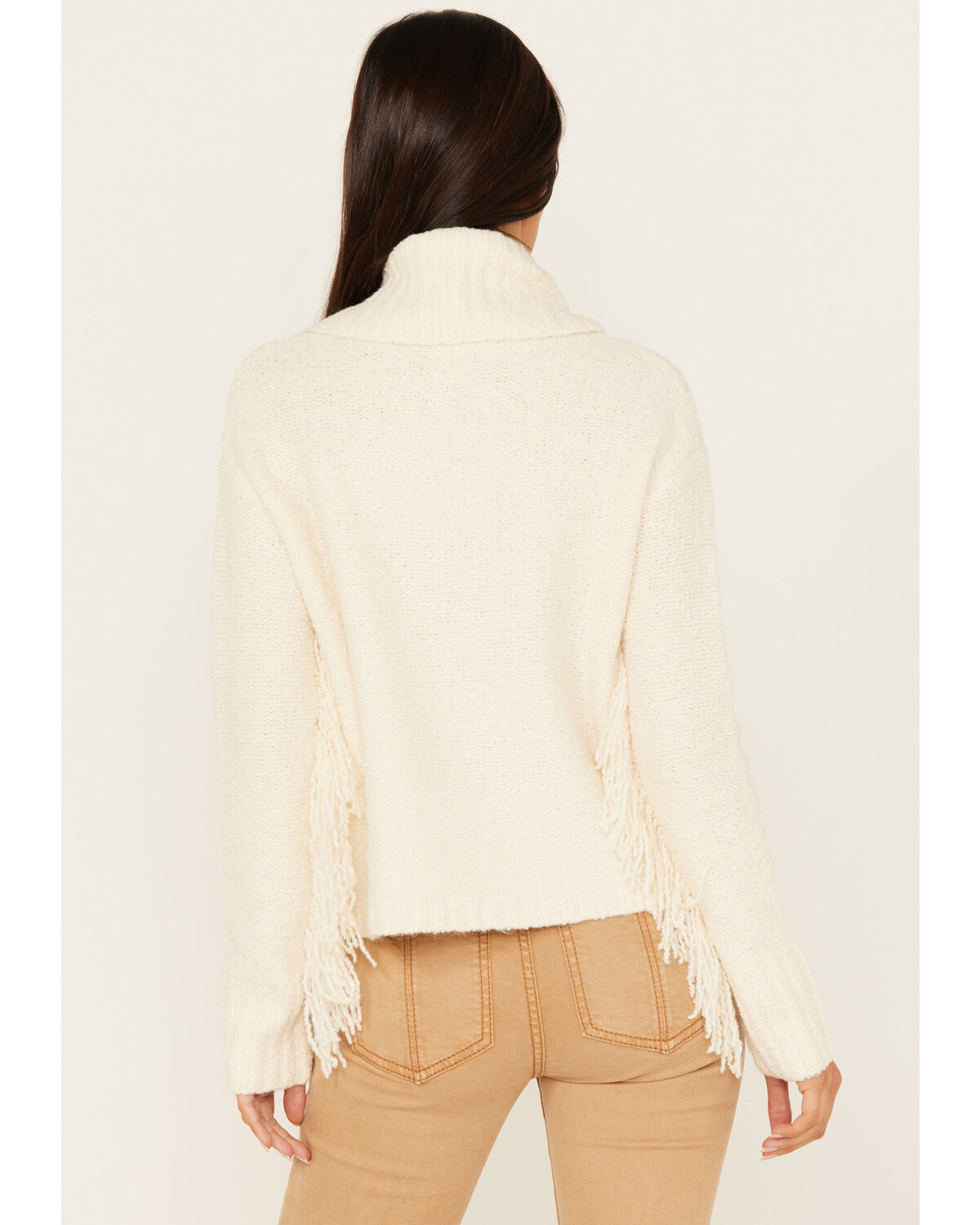 Image #4 - Shyanne Women's Cable Fringe Sweater, Cream, hi-res