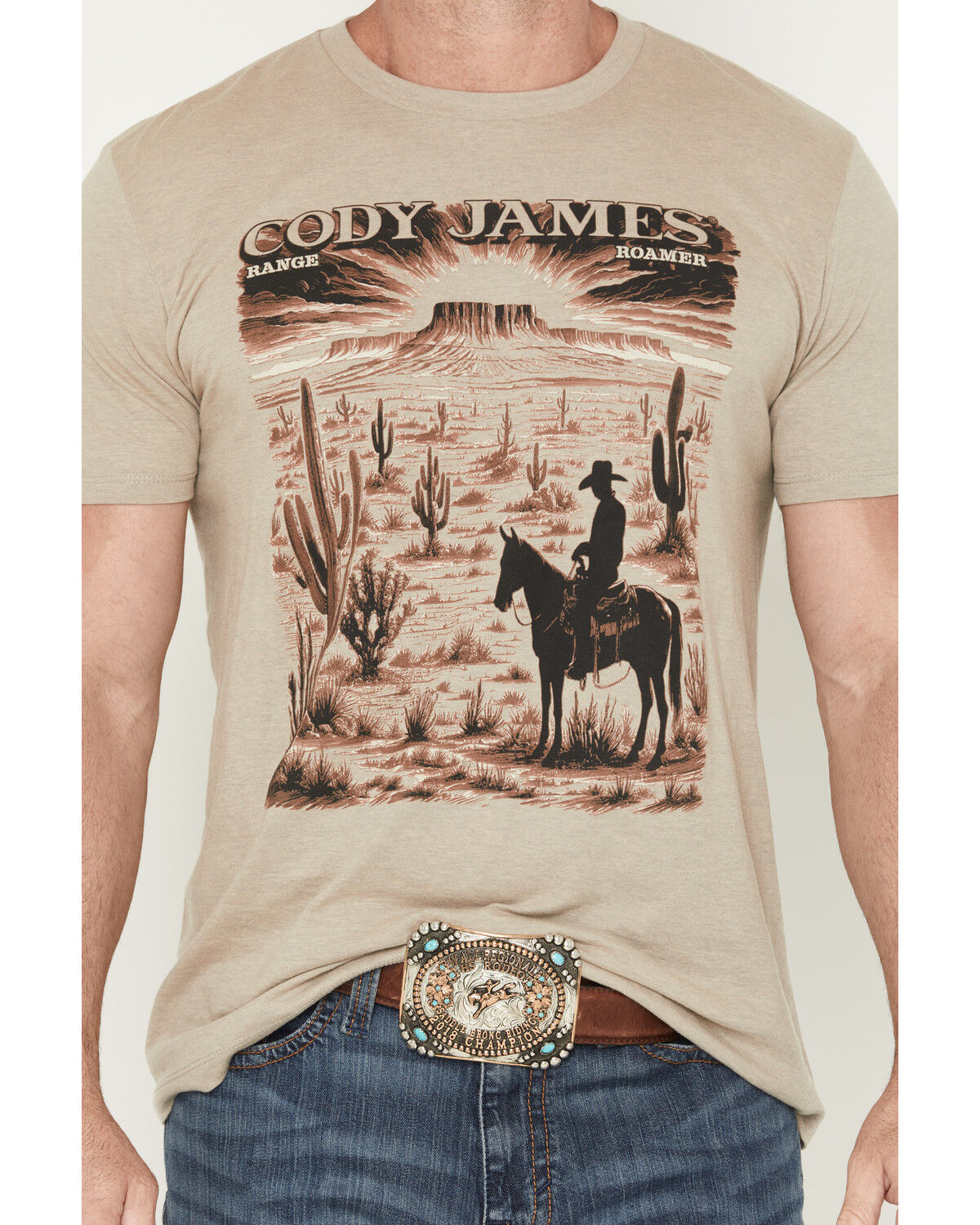 Image #3 - Cody James Men's Range Rider Short Sleeve Graphic T-Shirt, Sand, hi-res