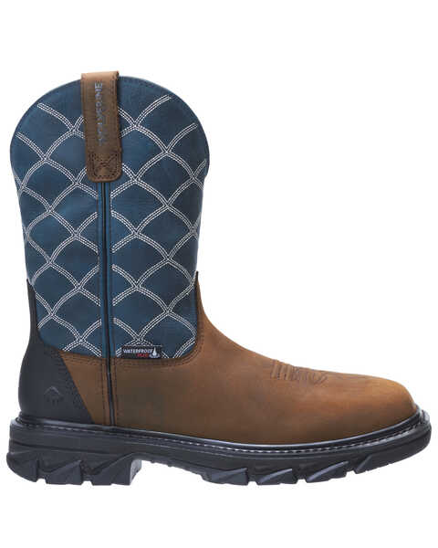 Wolverine Men's Ranch King Western Work Boots - Composite Toe, Blue, hi-res