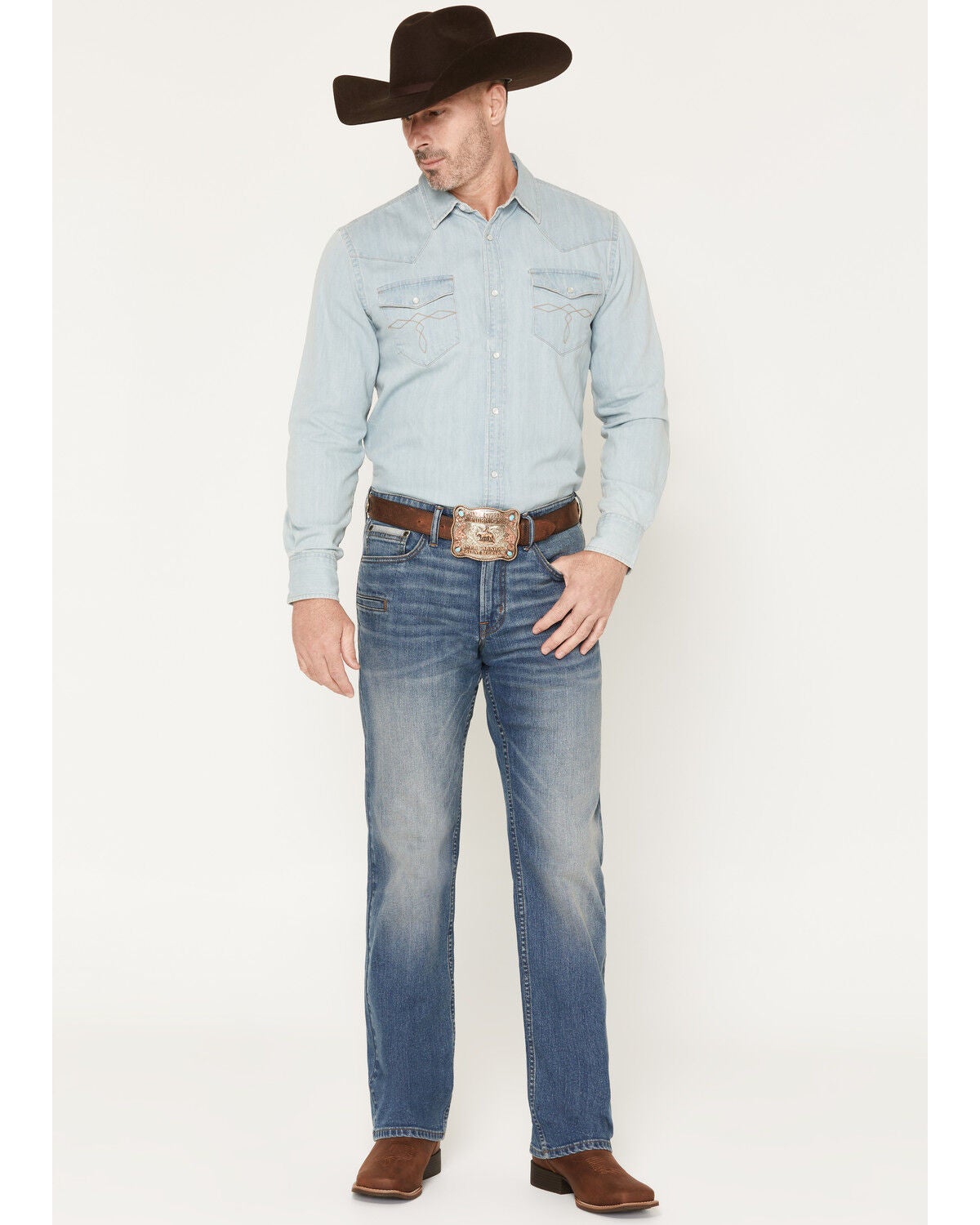 Cody James Men's Outrigger Wash Yukon Relaxed Straight Concealed Carry Stretch Denim Jeans, Medium Wash, hi-res