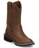 Image #1 - Justin Boys' Roper Western Boots - Round Toe , Brown, hi-res