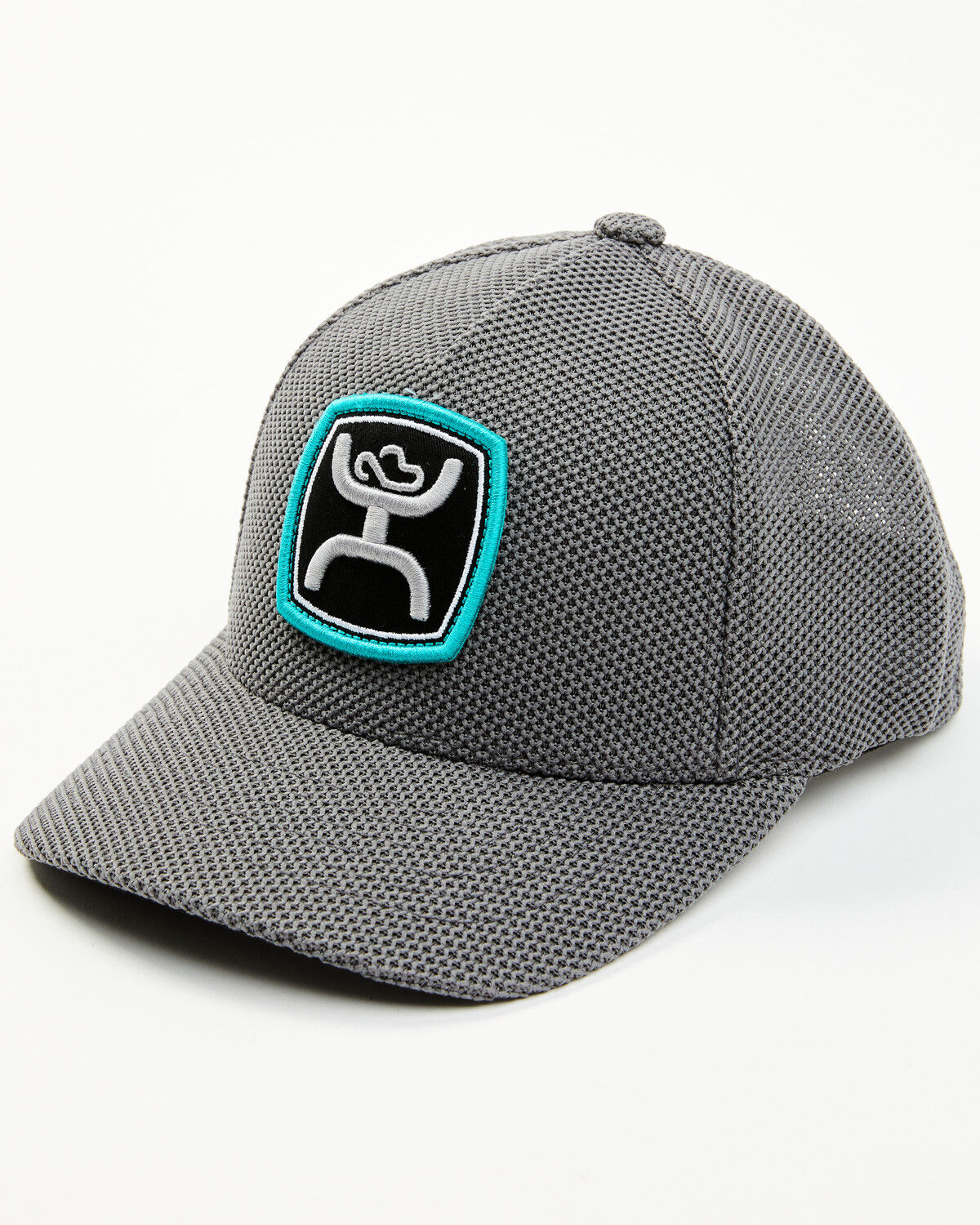 Image #1 - Hooey Boys' Zeneith Logo Patch FlexFit Trucker Cap, Grey, hi-res
