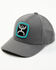 Image #1 - Hooey Boys' Zeneith Logo Patch FlexFit Trucker Cap, Grey, hi-res