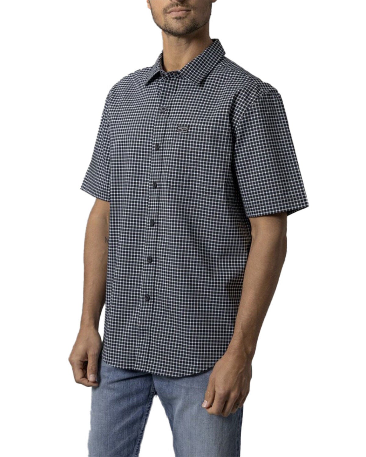 Image #3 - Kimes Ranch Men's MC Copper Plaid Print Short Sleeve Button-Down Stretch Performance Shirt, Black, hi-res