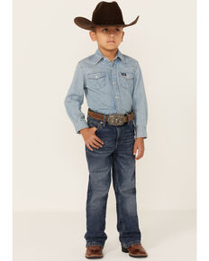 Wrangler 20X Toddler & Little Boys' Topsail Medium Wash Vintage Slim Bootcut Jeans, Blue, hi-res