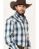 Image #2 - Stetson Men's Plaid Print Long Sleeve Snap Western Shirt, Blue, hi-res