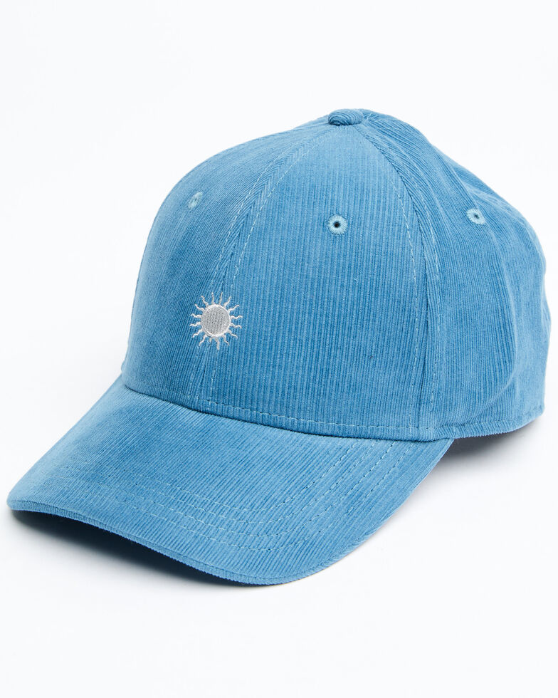 Cleo + Wolf Women's Medium Blue Cord Sun Embroidered Ball Cap , Medium Blue, hi-res