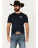 Image #2 - Cowboy Hardware Men's Country Cowboy Short Sleeve T-Shirt, Navy, hi-res