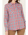 Image #2 - Ariat Women's FR Plaid Print Long Sleeve Button-Down Work Shirt, Coral, hi-res