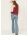 Image #3 - Idyllwind Women's Arbor Medium Wash Outlaw High Rise Flare Super Stretch Denim Jeans, Medium Wash, hi-res
