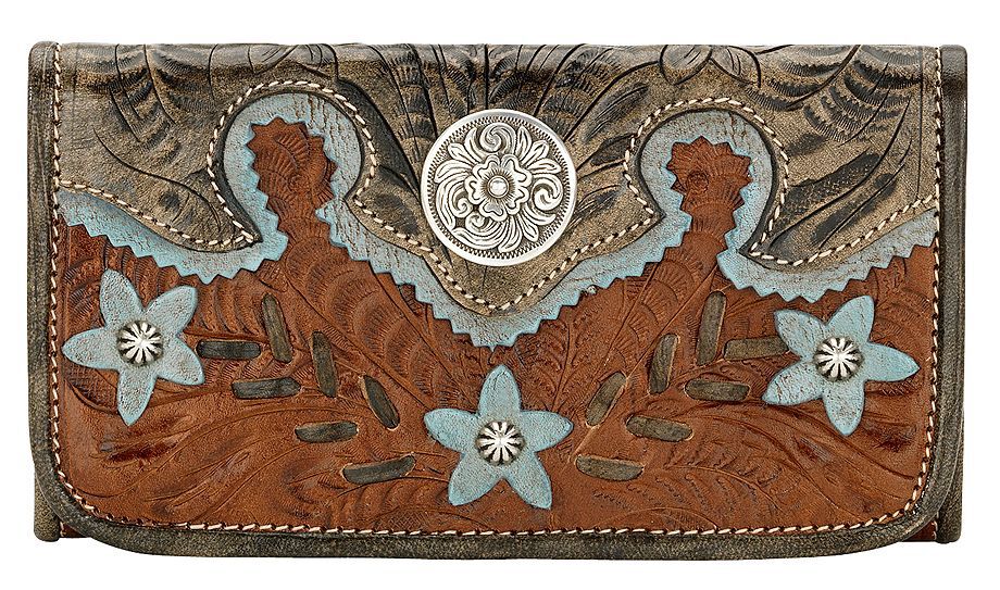AW Desert Wildflower Tri-Fold Wallet, Brown, hi-res