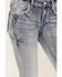 Grace in LA Women's Light Wash Mid Rise Floral Motif Pocket Bootcut Jeans , Light Wash, hi-res