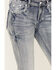 Image #4 - Grace in LA Women's Light Wash Mid Rise Floral Motif Pocket Bootcut Jeans , Light Wash, hi-res