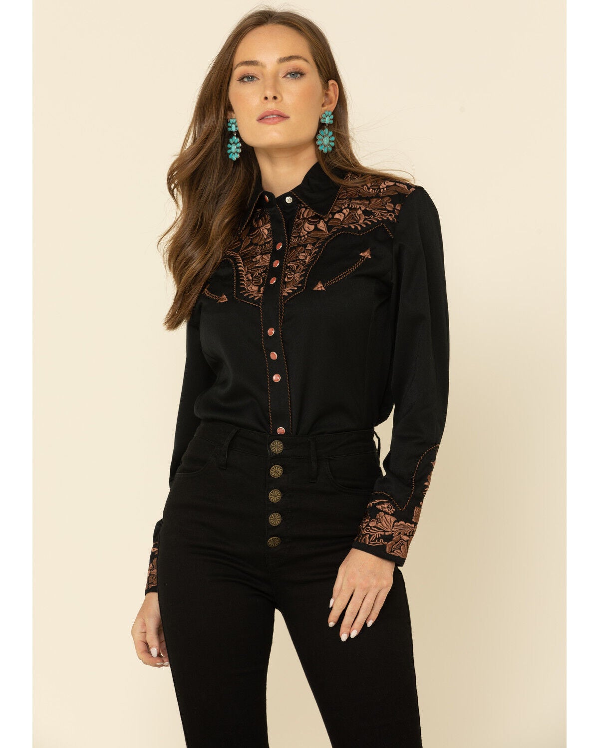 Scully Women's Floral Embroidered Western Shirt | Sheplers