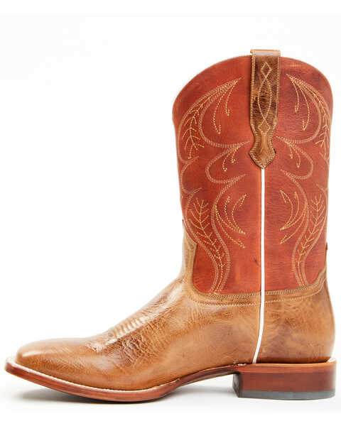 Image #3 - Cody James Men's Upper Two-Tone Leather Western Boots - Broad Square Toe , Orange, hi-res