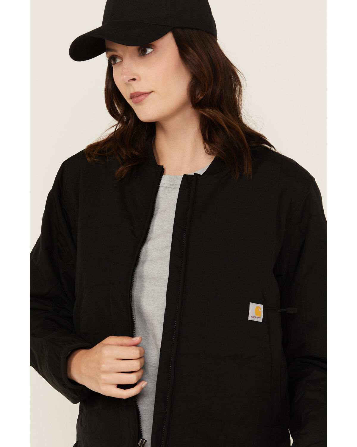 Image #2 - Carhartt Women's Rain Defender® Loose Fit Lightweight Insulated Jacket, Black, hi-res