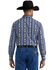 Image #3 - Wrangler Men's Checotah Southwestern Striped Print Long Sleeve Pearl Snap Western Shirt - Tall, Blue, hi-res