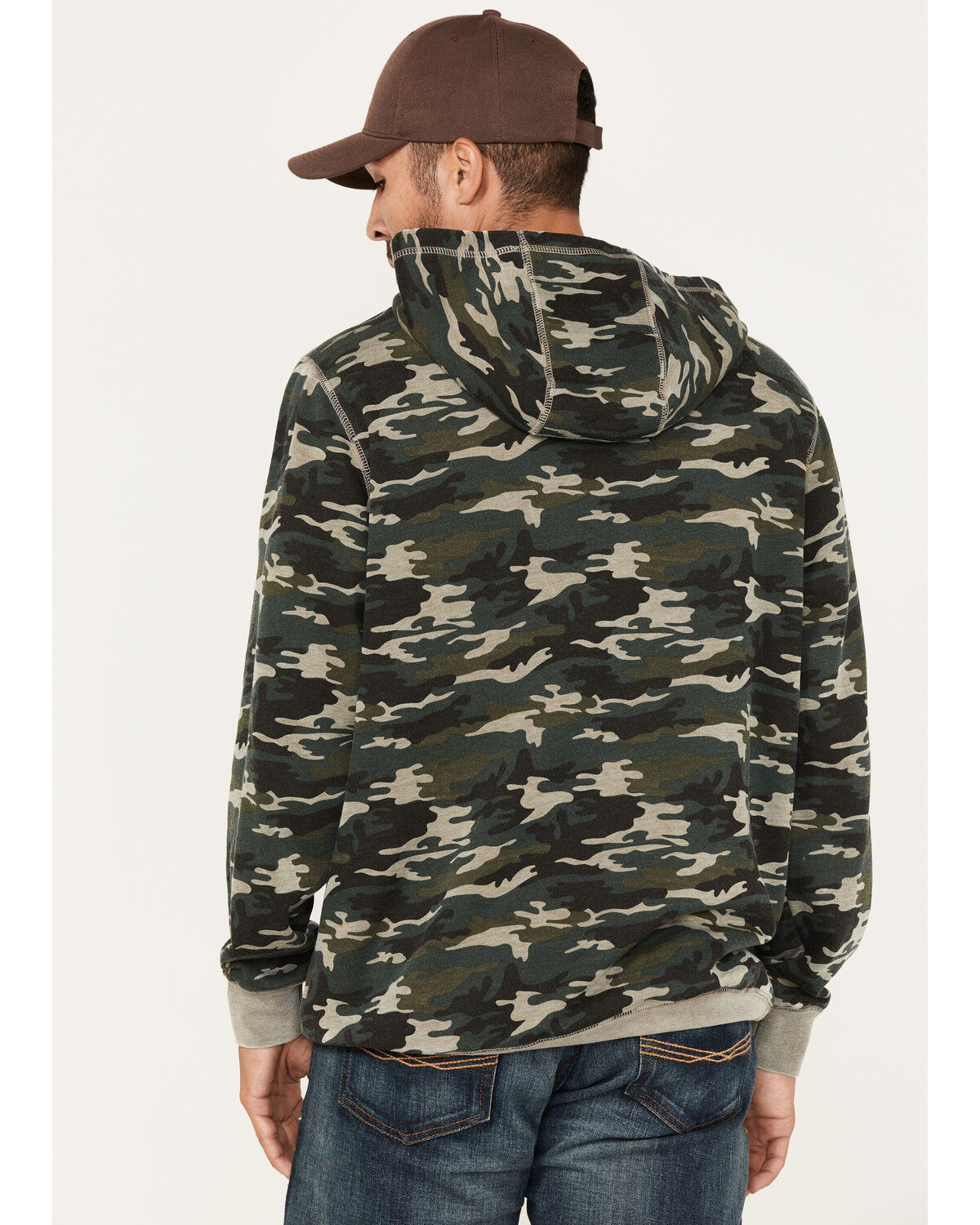 Image #4 - Moonshine Spirit Men's Now You See Me Burnout Camo Hooded Sweatshirt, Olive, hi-res