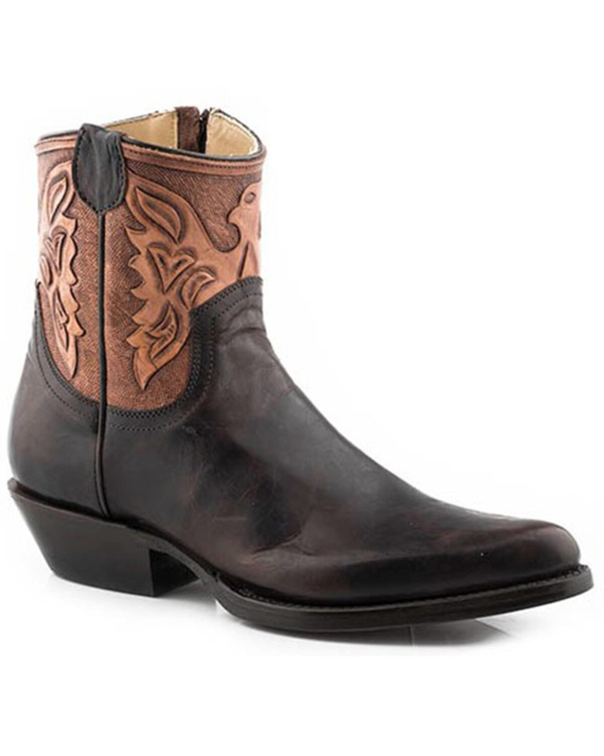 Image #1 - Stetson Women's Tucson Western Booties - Snip Toe, White, hi-res