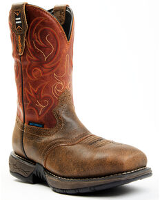 Cody James Men's Nano Lite Waterproof Western Work Boots - Composite Toe, Orange, hi-res