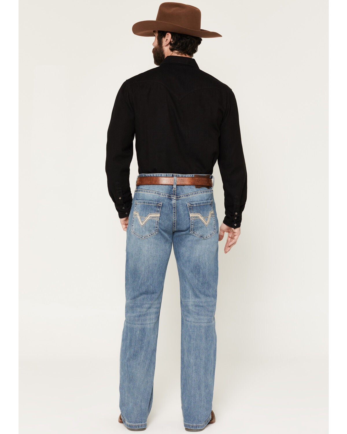 Image #3 - Rock & Roll Denim Men's Double Barrel Medium Wash Relaxed Bootcut Stretch Denim Jeans, Medium Wash, hi-res
