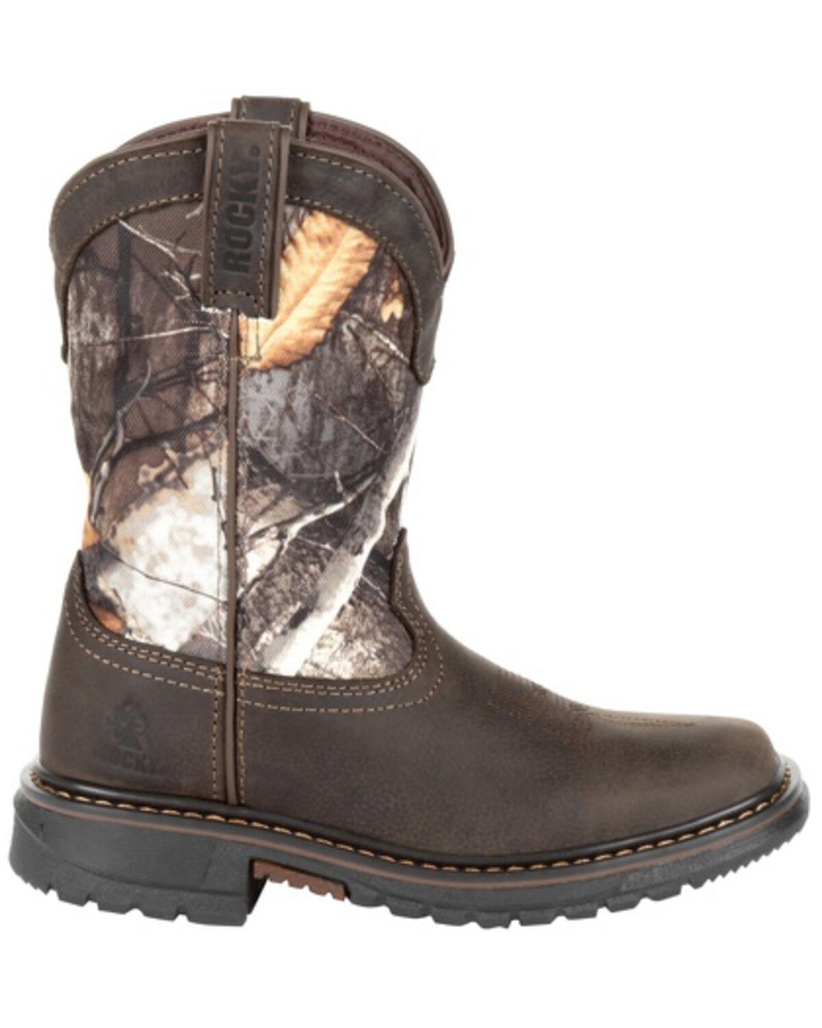 Image #2 - Rocky Boys' Ride FLX Waterproof Western Work Boots - Soft Toe, Brown, hi-res