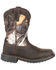 Rocky Boys' Ride FLX Waterproof Western Work Boots - Soft Toe, Brown, hi-res