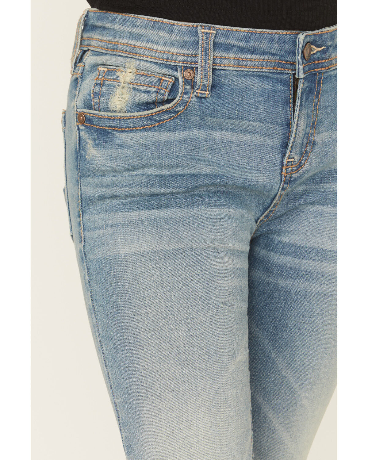 Image #2 - Shyanne Girls' Medium Wash Shayla Bootcut Stretch Denim Jeans, Medium Wash, hi-res