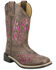 Image #1 - Smoky Mountain Girls' Trixie Western Boots - Broad Square Toe, Brown, hi-res