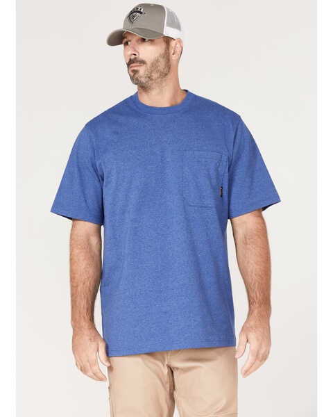 Hawx Men's Forge Solid Work Pocket T-Shirt - Big , Blue, hi-res