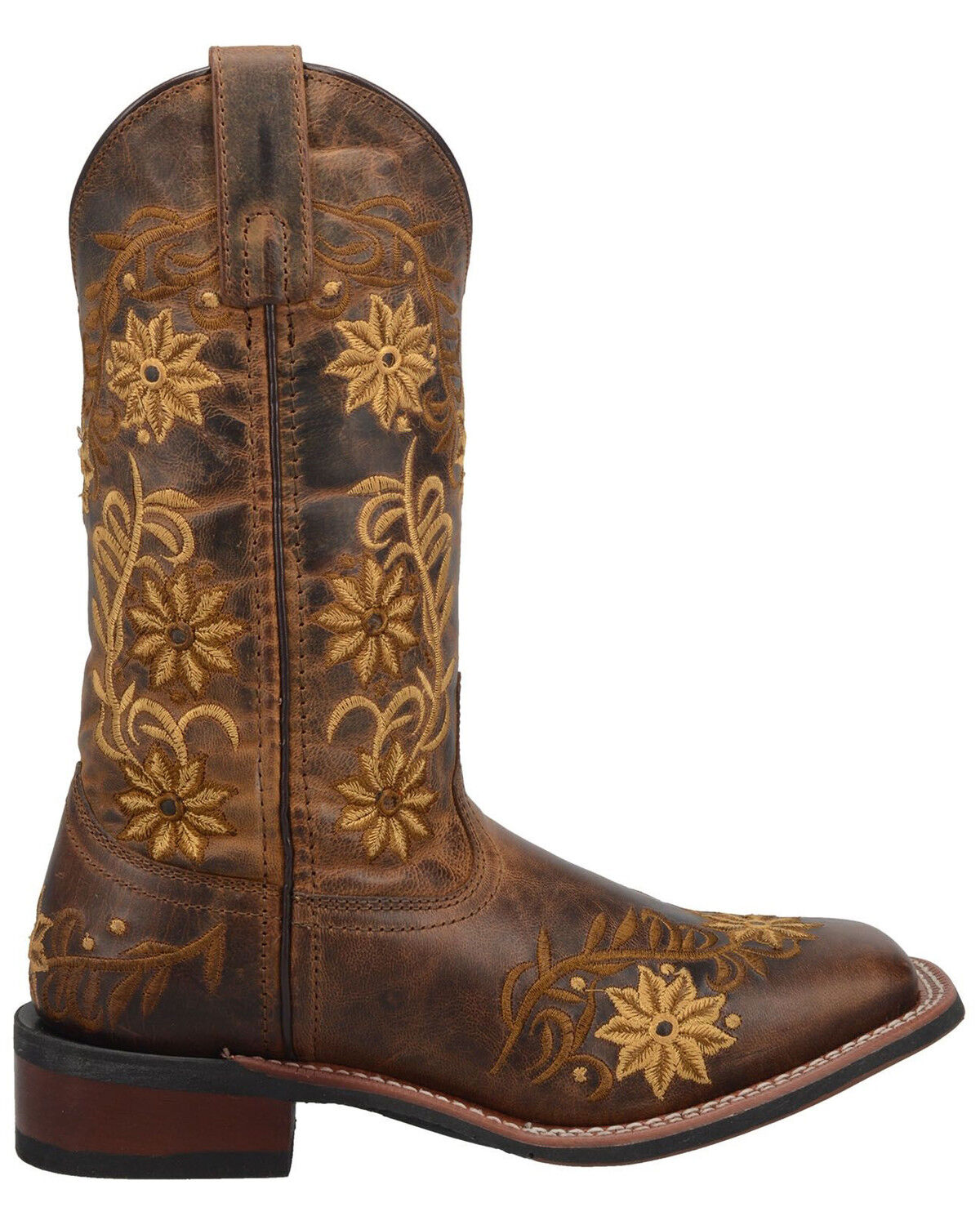 Image #2 - Laredo Women's Secret Garden Western Performance Boots - Broad Square Toe, Brown, hi-res