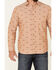 Pendleton Men's All-Over Dobby Chambray Long Sleeve Button Down Western Shirt , Tan, hi-res