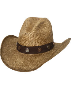 Bullhide Men's Road Agent Panama Straw Cowboy Hat, Natural, hi-res