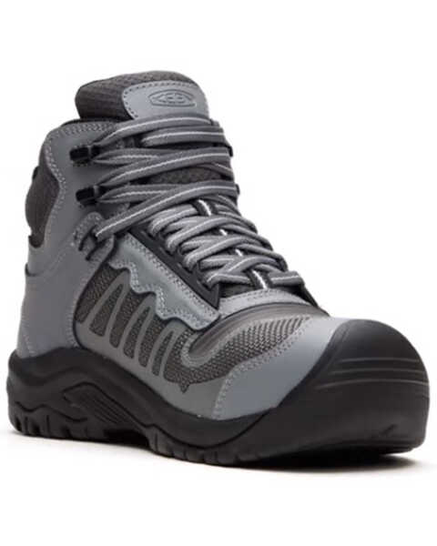 Image #1 - Keen Men's Reno 6" Mid Waterproof Work Boots - Composite Toe, Black, hi-res