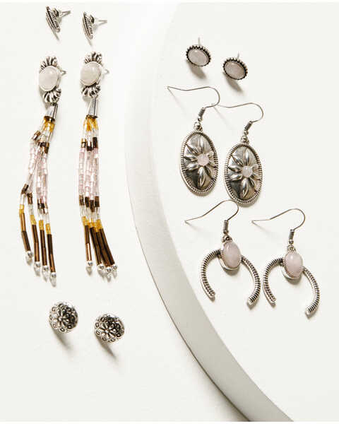 Image #1 - Shyanne Women's Moonbeam Fringe Earring Set - 6 Piece, Silver, hi-res