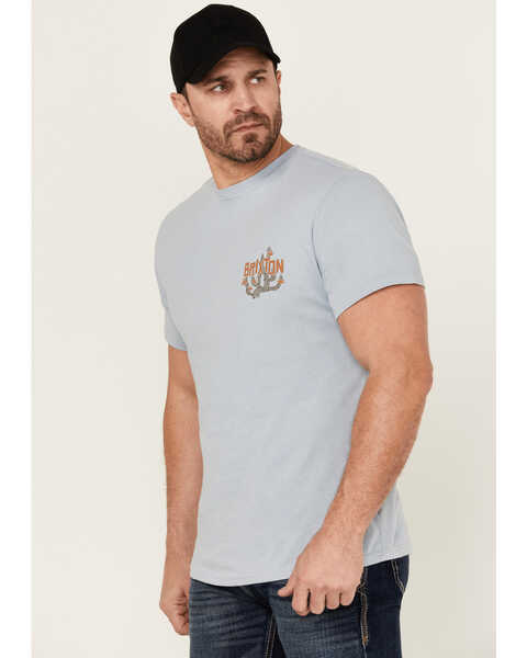 Image #2 - Brixton Men's Valley Cactus Short Sleeve Graphic T-Shirt , Light Blue, hi-res